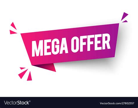 Mega Offer Label Colorful Web Banner Element Vector Image