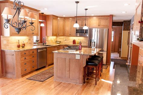 According to homeadvisor, the average full kitchen renovation runs about $24,000 for $150 per square foot. Quarter Sawn Oak Kitchen Cabinetry Natural Finish | Home remodeling