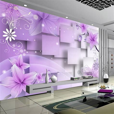 Whether you're partial to back and white photographs or colorful paintings, give your blank walls a personal touch and a little extra love with custom wall art. Modern Minimalist Purple Flowers 3D Stereoscopic Abstract ...