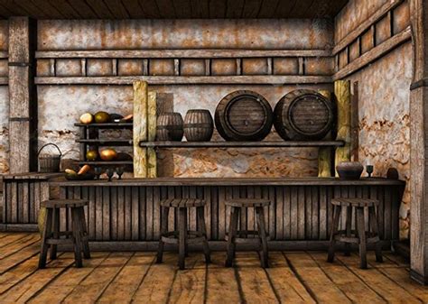 Leowefowa 7x5ft Mediaeval Old Tavern Backdrop Retro Saloon Backdrops