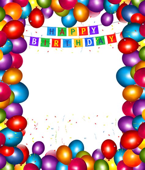 Happy Birthday Transparent Balloons Png Frame Gallery Yopriceville