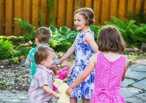 Children In A Circle Playing Ring Around The Rosie Stock Image Image