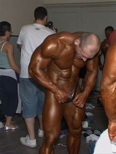 Bodybuilders Privates Exposed In Posing Trunks Visible Penis Line