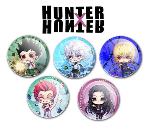 Hunter X Hunter Buttons Pins Hxh Anime Chibi Gon Killua