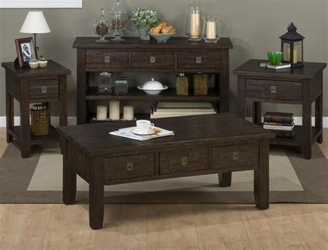 The practical staple of the living room need not be drab when you style with our range of stylish and functional coffee tables will allow you to choose the perfect piece for your living. Kona Grove Sofa/Media Table by Jofran | 4 piece coffee ...