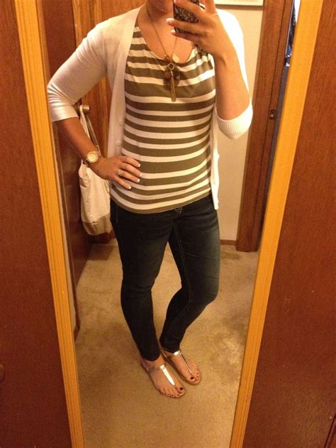 Casual Friday Work Outfit 30 Jeans Kohls Shirt Shoes And Necklace