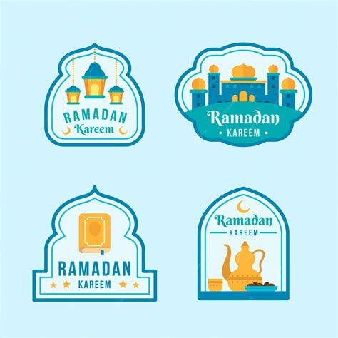 Free Vector Flat Ramadan Badge Collection