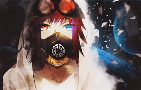 Wallpaper Anime Gas Masks Blue Goggles Vocaloid Megpoid Gumi