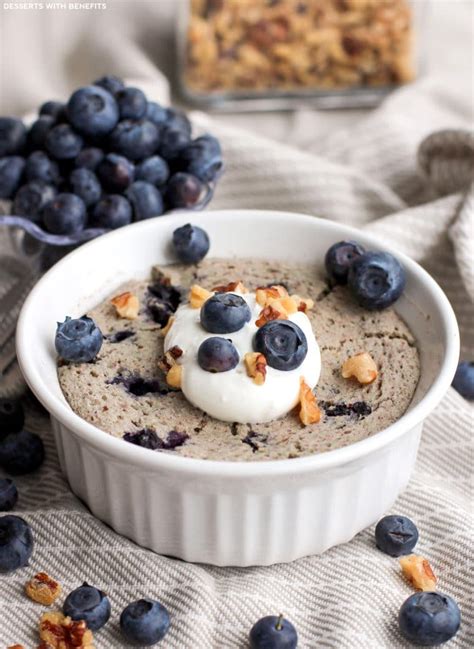 Desserts With Benefits Healthy Single Serving Blueberry Microwave Muffin Refined Sugar Free