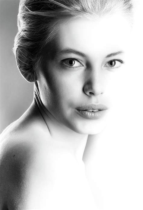 High Contrast Black And White Portrait Of A Beautiful Girl Photograph
