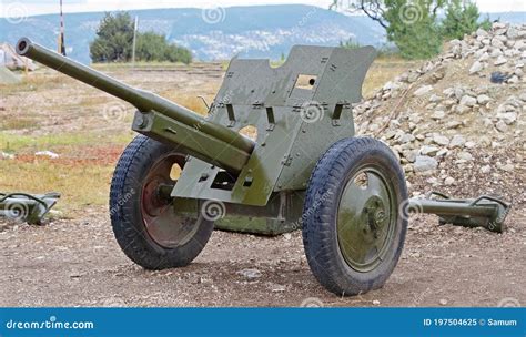 Old Antitank Cannon Of Period 1941 1945 Years Stock Image Image Of