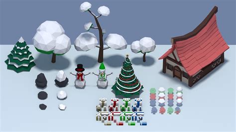 Low Poly Christmas Themed Asset Pack 3d Model Cgtrader