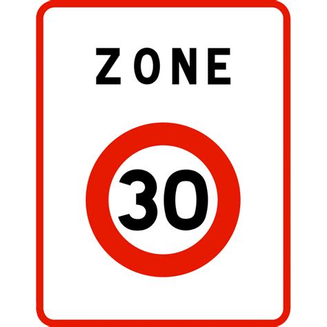 Panneau Zone Circulation Entrée Dunee Zone à Vitesse Limitée à 30 Kmh B30