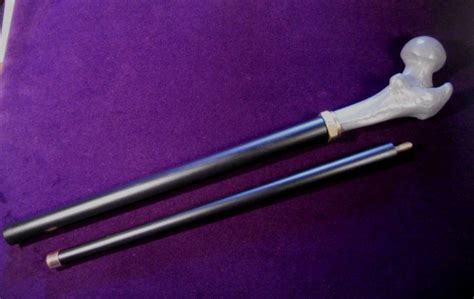 Steampunk Cane Walking Stick Femur Hip Bone Aluminium Coldcast Resin By
