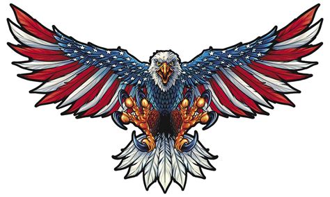American Flag Attack Bald Eagle Wings Decal Ubicaciondepersonascdmx