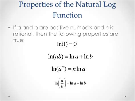 Ppt The Natural Logarithmic Function Powerpoint Presentation Free