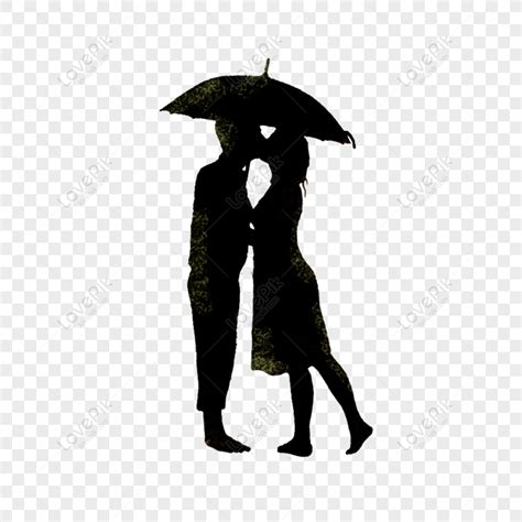 Free Silhouette Of Couple Kissing Under Umbrella Umbrella Kiss