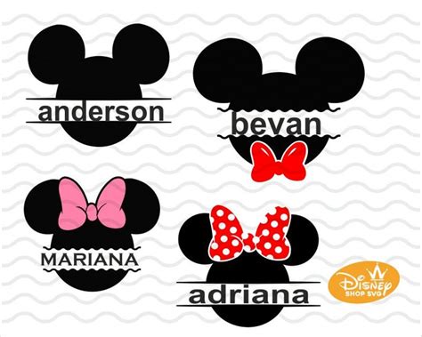 Minnie Mouse Monogram Svg Vinyl Cutting File Mickey Bow Etsy