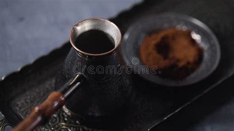Making Turkish Coffee In Copper Cezve Stock Footage Video Of Cooking