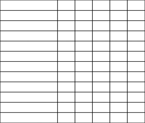 Free Printable 6 Column Chart Templates Pdf Printables Hub