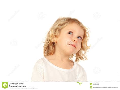 Small Blond Child Imagining Something Stock Photo Image Of Imagine