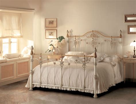 Luxor Iron Bed With Brass And Ceramic Elementsshabby Chic Available