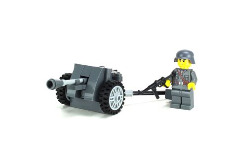 Ww2 German Pak38 Artillery W Soldier Made With Real Lego® Bricks