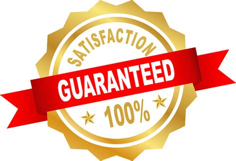 Satisfaction Guaranteed Label Icon Symbol Golden Red White Design Transparent Background