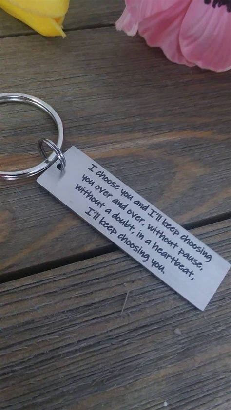 Thoughtful gifts for husband just because. I choose you keychain, groom gift, Husband gift ...