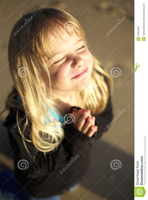 Little Girl Praying Stock Photo Image Of Beauty Nature