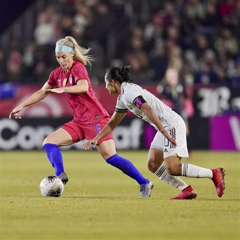 Soccer will still have a representative in tokyo: Julie Ertz #8 (left), USWNT, 2020 CONCACAF Women's Olympic ...