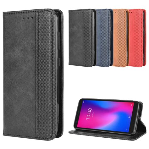 For Consumer Cellular Zte Avid 579 Z5156cc Case Leather Wallet Card
