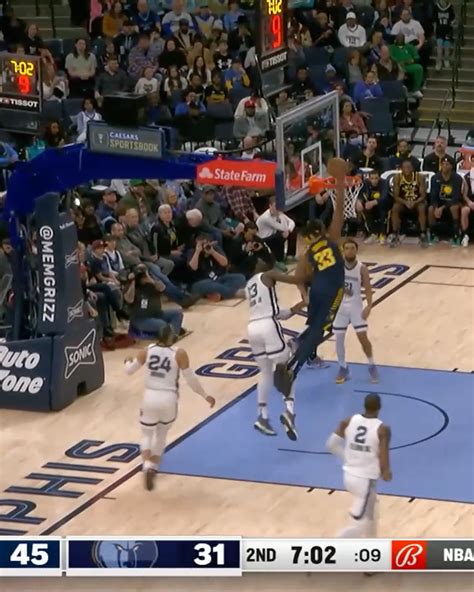 Indiana Pacers At Memphis Grizzlies Myles Turner Slam Q2 12923