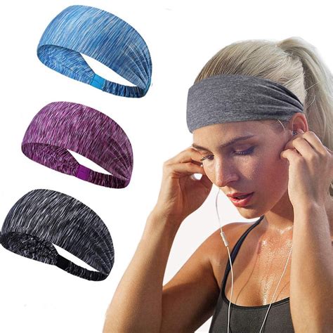 Workout Headbands For Women Men Sweatband Yoga Sweat Bands Elastic Wide