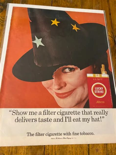 Vintage 1966 Lucky Strike Cigarettes Woman In Witches Hat Ad 999 Picclick
