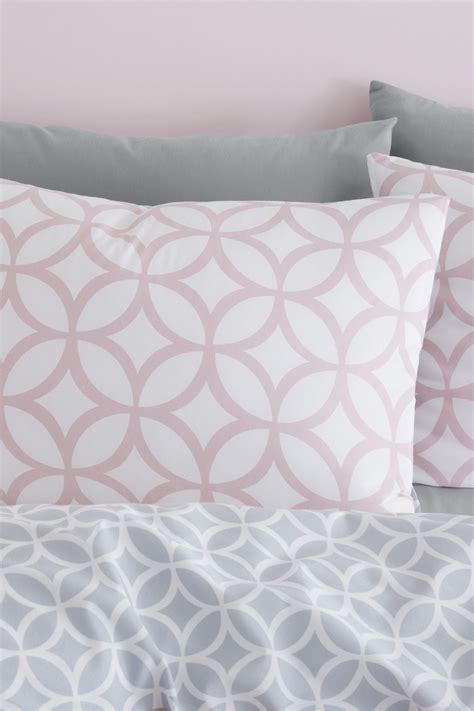 Buy Catherine Lansfield Pink Geo Trellis Reversible Duvet Cover And Pillowcase Set From The Next
