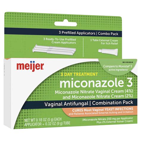 Meijer Miconazole 3 Vaginal Antifungal Combination Pack 1 Ct Yeast