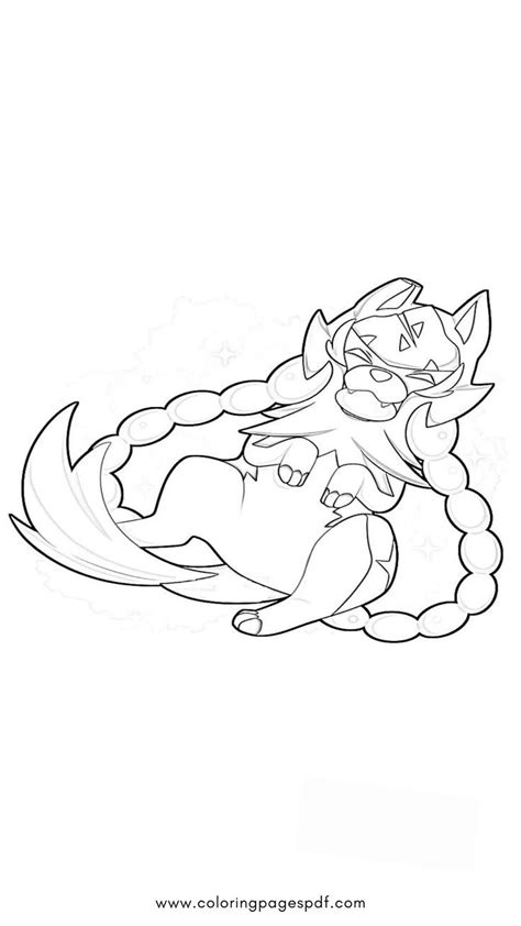 This Is A Coloring Page Of A Cute Little Zacian Laying Down On Its Back