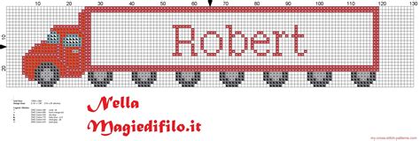 Collection by craftdrawer crafts • last updated 5 days ago. Name Robert with truck cross stitch pattern - free cross ...