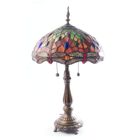 Dale Tiffany Stained Glass Dragonfly Lamp Ebth