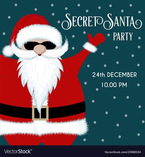 Secret Santa Party Invitation Royalty Free Vector Image