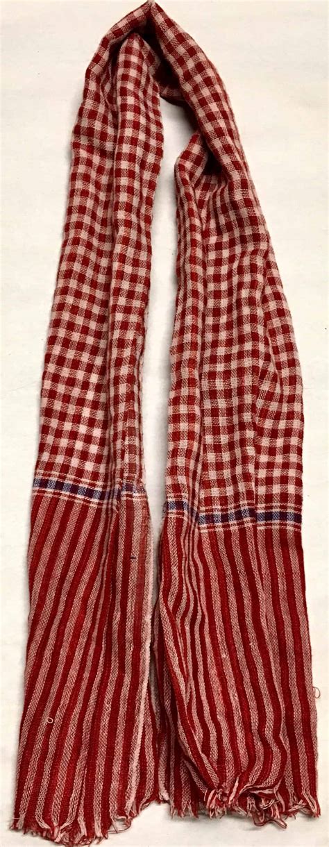Viet Cong Scarf Red And White Blue Stripe Enemy Militaria
