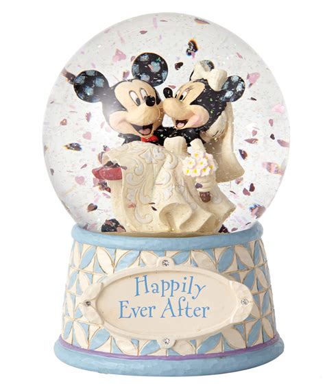 Disney Store Mickey And Minnie Snow Globe Music Box Figure Wedding March