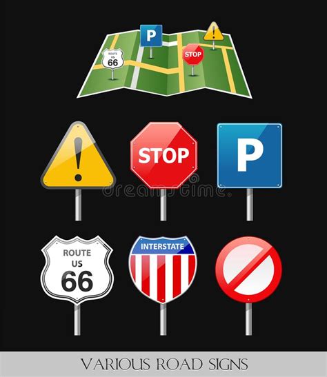 Image Various Road Signs Stock Illustrations 656 Image Various Road