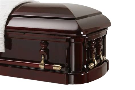 Monarch Solid Mahogany Wood Casket With Ivory Velvet Interior