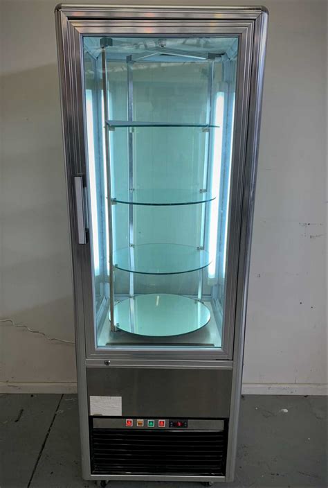 A chilled display counter perfect for cold drinks, cakes and pastries and a smart servery counter with stainless steel built in single sink, small handsink and pull out bin. Commercial Cake / Food, 4 Tier Rotating Display | - second ...