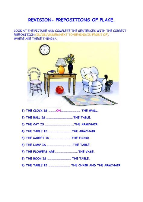 Prepositions Of Place Interactive Worksheet Prepositions Teaching