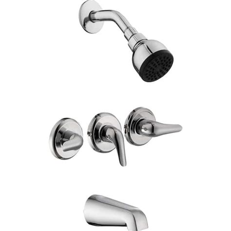 Glacier Bay Aragon 3 Handle 1 Spray Tub And Shower Faucet In Chrome