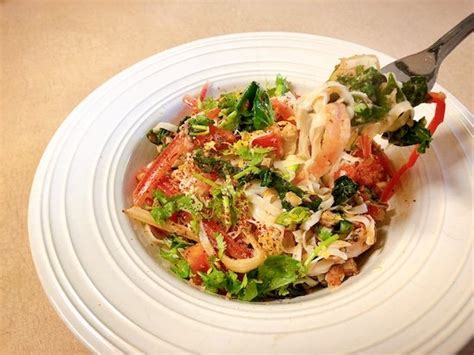 Low carb and gluten free. Shirataki Noodles with Sardines and Swiss Chard - Keto, Low-Carb