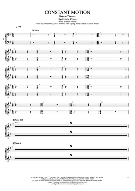 Constant Motion Tab By Dream Theater Guitar Pro Full Score Mysongbook